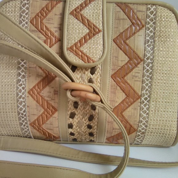 Indian Embroidered Design Shoulder Hand Bag Color Tan - Picture 12 of 16